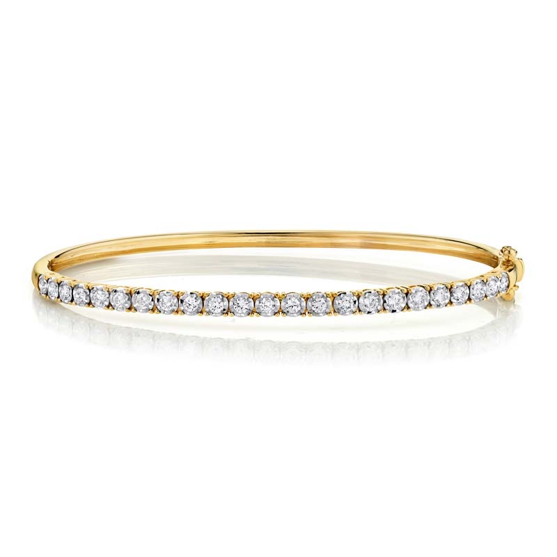 0.69Ct 14K Yellow Gold Diamond Bangle