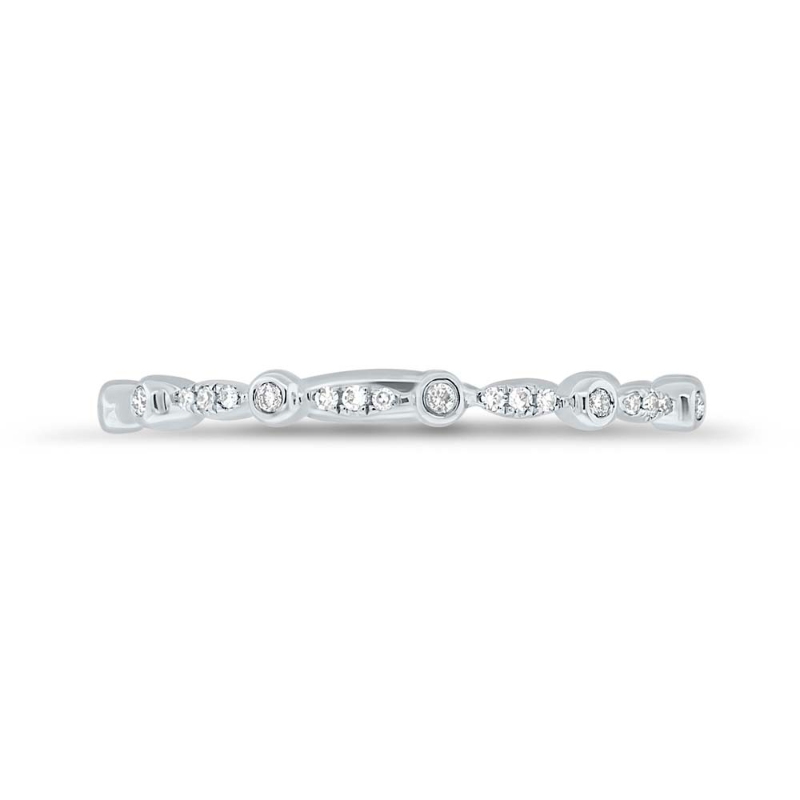 0.06Ct 14K White Gold Diamond Lady's Band Size 8