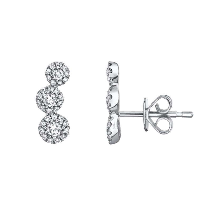0.36Ct 14K White Gold Diamond Stud Earring