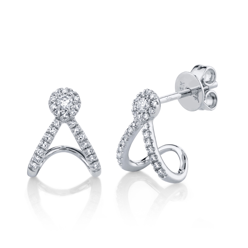 0.20Ct 14K White Gold Diamond Earrings