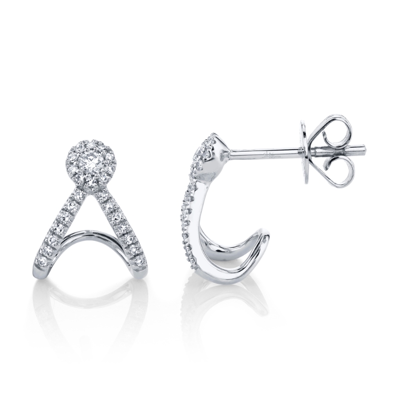 0.20Ct 14K White Gold Diamond Earring