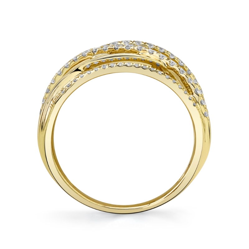 0.62Ct 14K Yellow Gold Diamond Bridge Ring