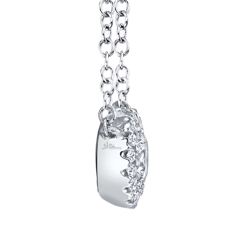 0.20Ct-Ctr(Round) 0.05Ct-Side 14K White Gold Diamond Necklace