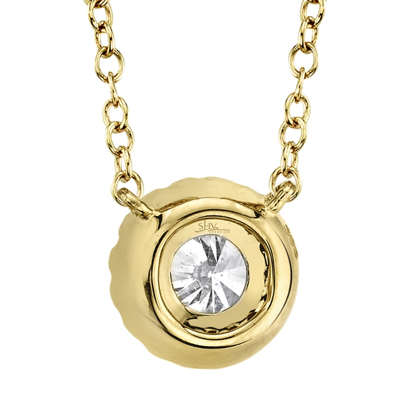 0.20Ct-Ctr(Round) 0.05Ct-Side 14K Yellow Gold Diamond Necklace