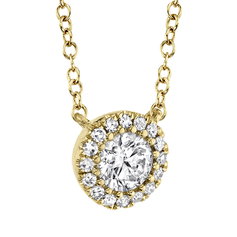 0.20Ct-Ctr(Round) 0.05Ct-Side 14K Yellow Gold Diamond Necklace