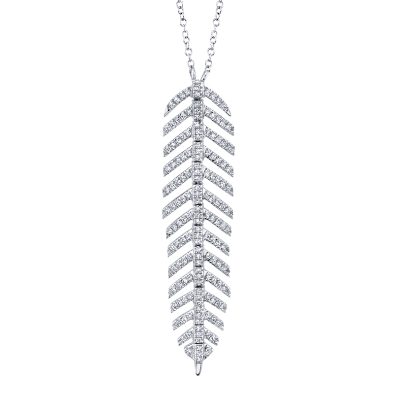 0.29Ct Diamond Feather Necklace