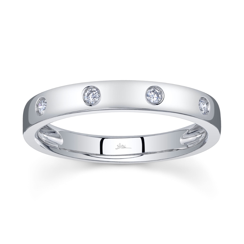 0.09Ct 14K White Gold Diamond Lady's Band