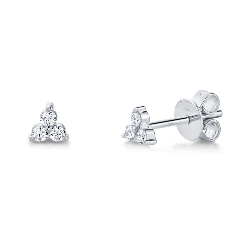 0.15Ct 14K White Gold Diamond Stud Earrings