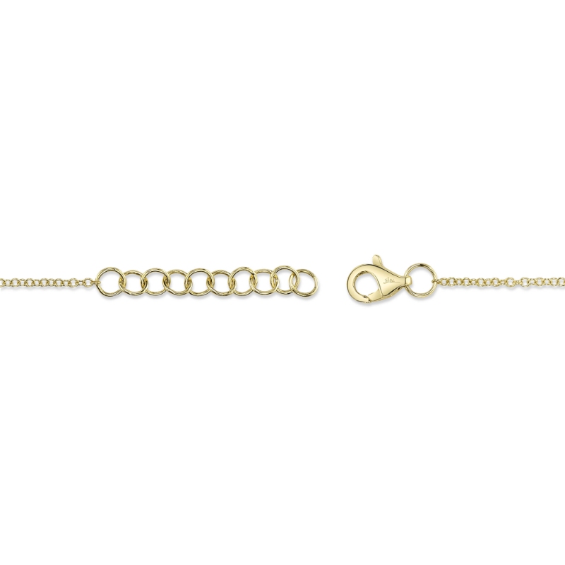 0.05Ct 14K Yellow Gold Diamond Pave Heart Bracelet