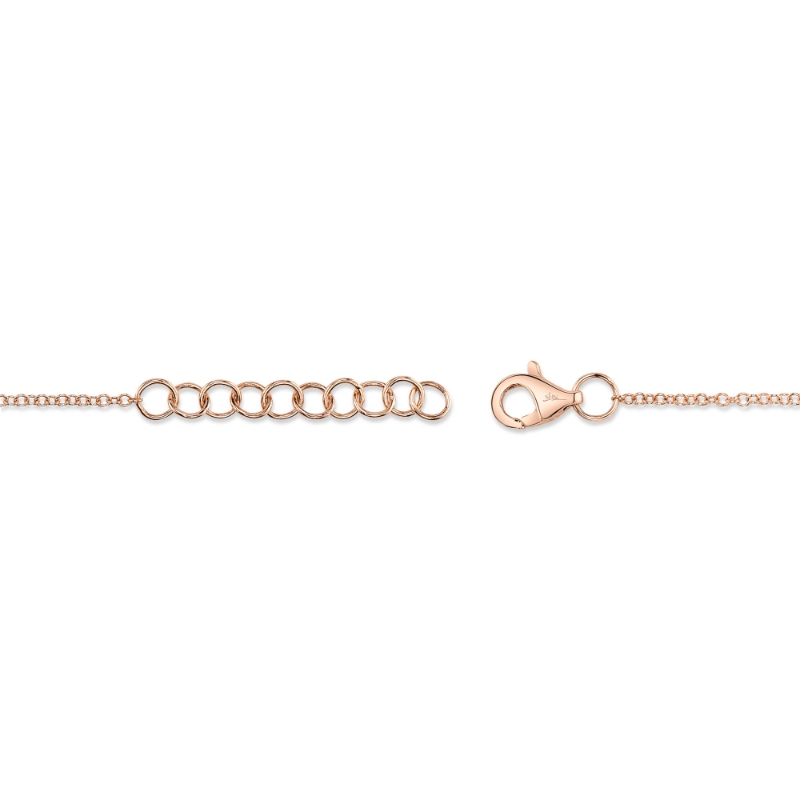 0.05Ct 14K Rose Gold Diamond Pave Heart Bracelet