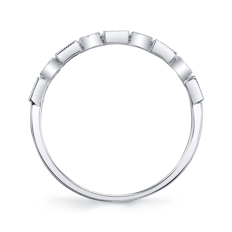 A 14K White Gold Band That Is Set With Diamonds Weighing .14 Carat. G/H, Vs-Si