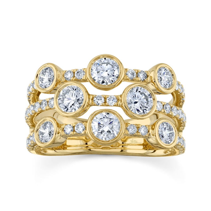 1.58Ct 14K Yellow Gold Diamond Bezel Ring