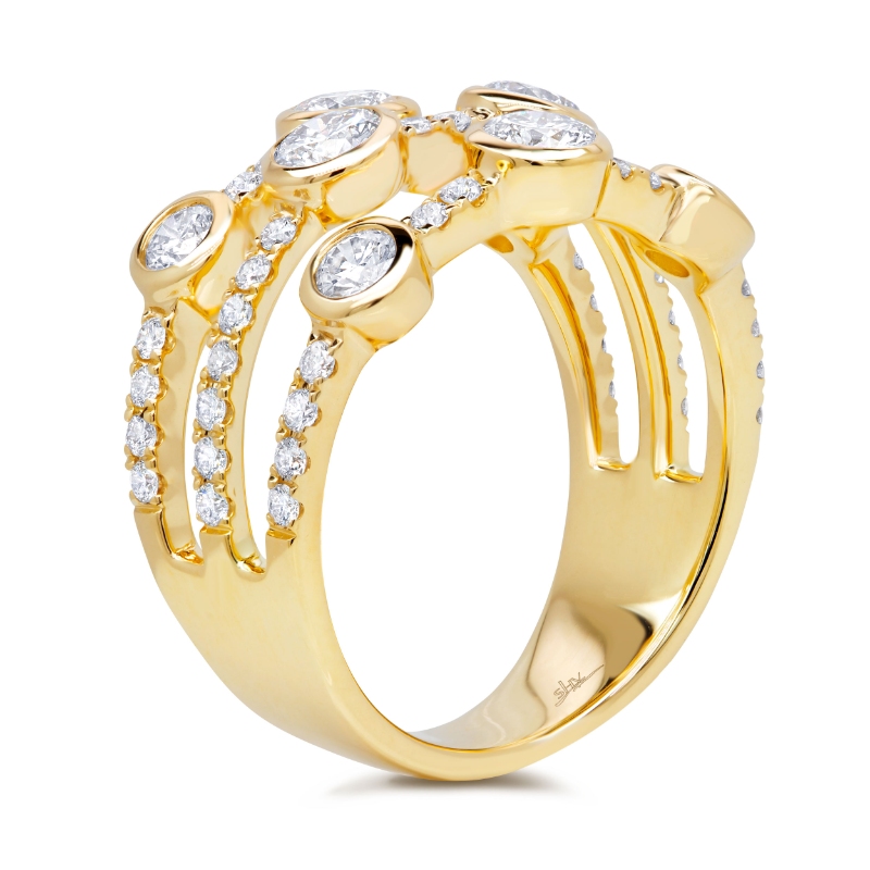 1.58Ct 14K Yellow Gold Diamond Bezel Ring