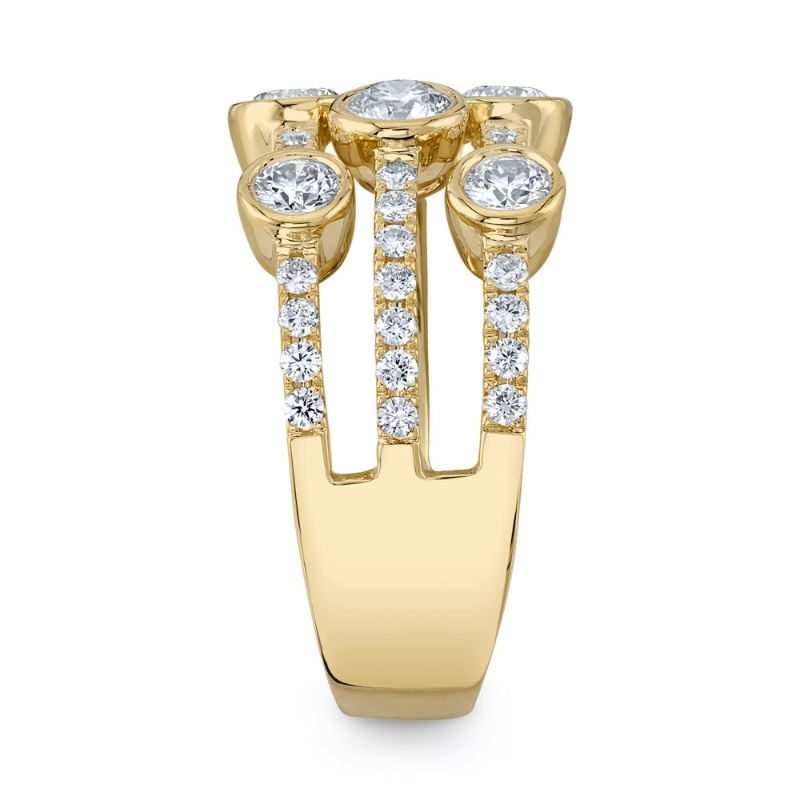 1.58Ct 14K Yellow Gold Diamond Bezel Ring