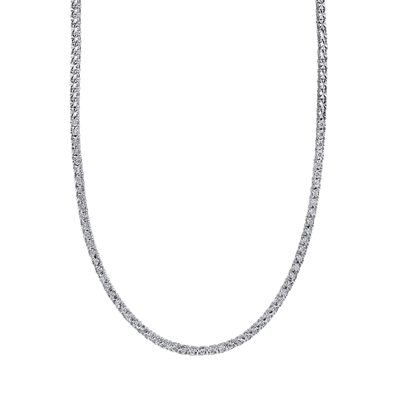 0.95Ct 14K White Gold Diamond Tennis Necklace