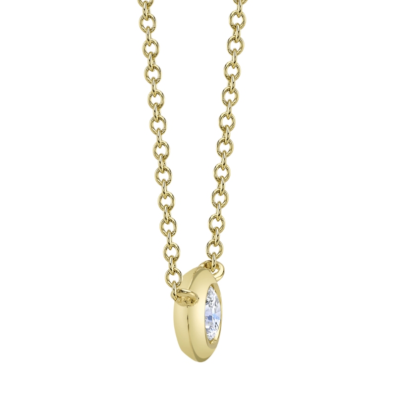 0.20Ct 14K Yellow Gold Diamond Bezel Necklace