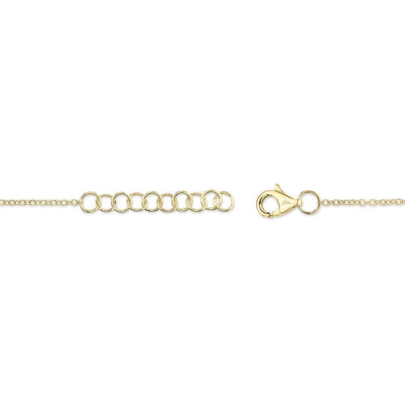 0.07Ct 14K Yellow Gold Diamond Love Knot Circle  Bracelet