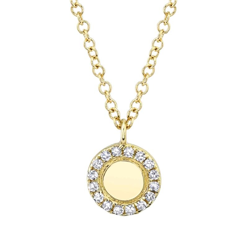 0.05Ct 14K Yellow Gold Diamond Circle Necklace