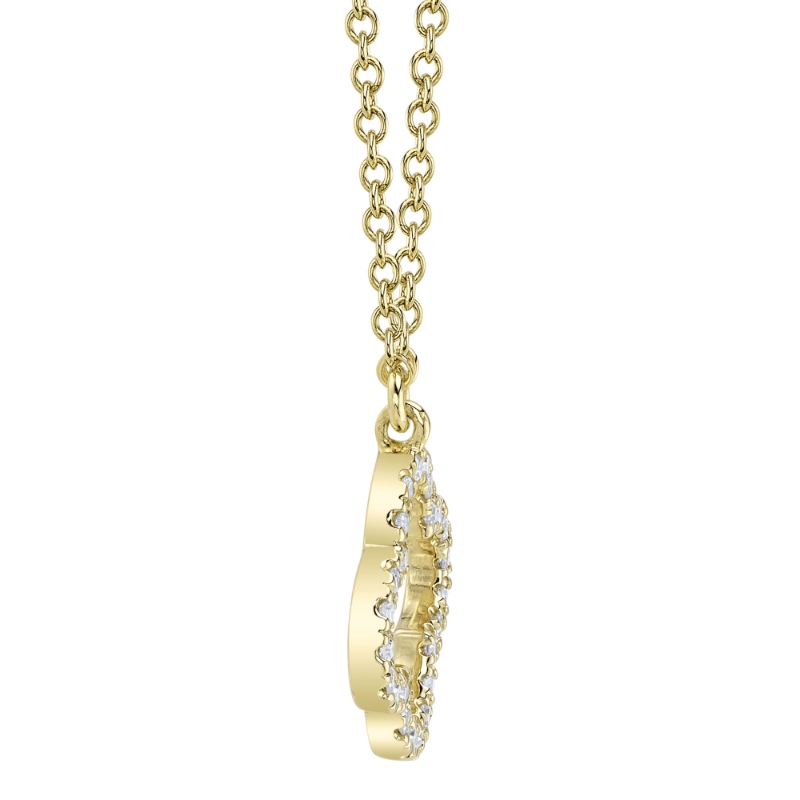 0.08Ct 14K Yellow Gold Diamond Clover Necklace