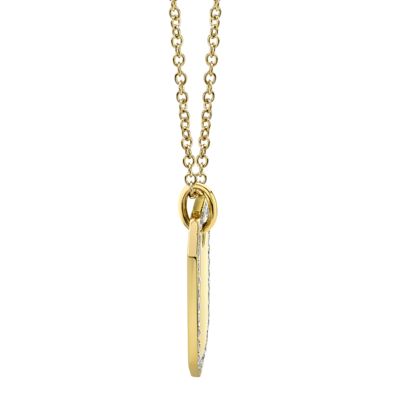 0.40Ct 14K Yellow Gold Diamond Dog Tag Necklace