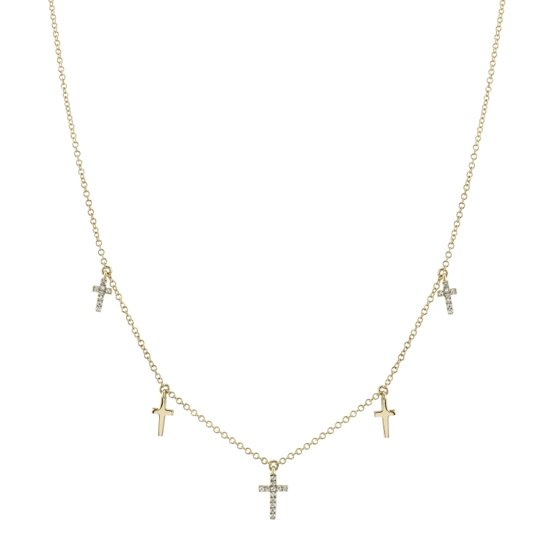 0.09Ct Diamond Cross Necklace