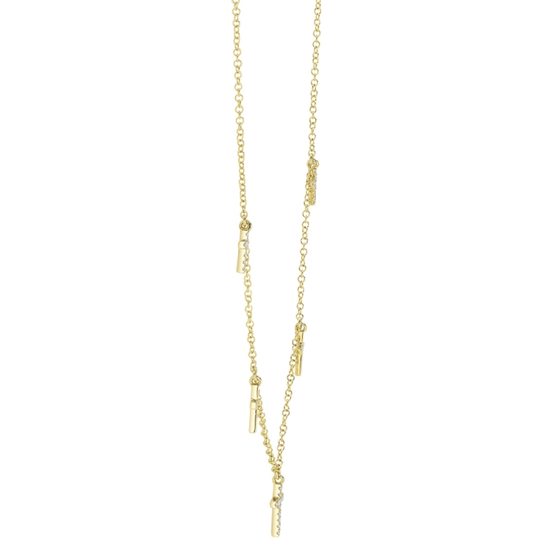 0.09Ct 14K Yellow Gold Diamond Cross Necklace