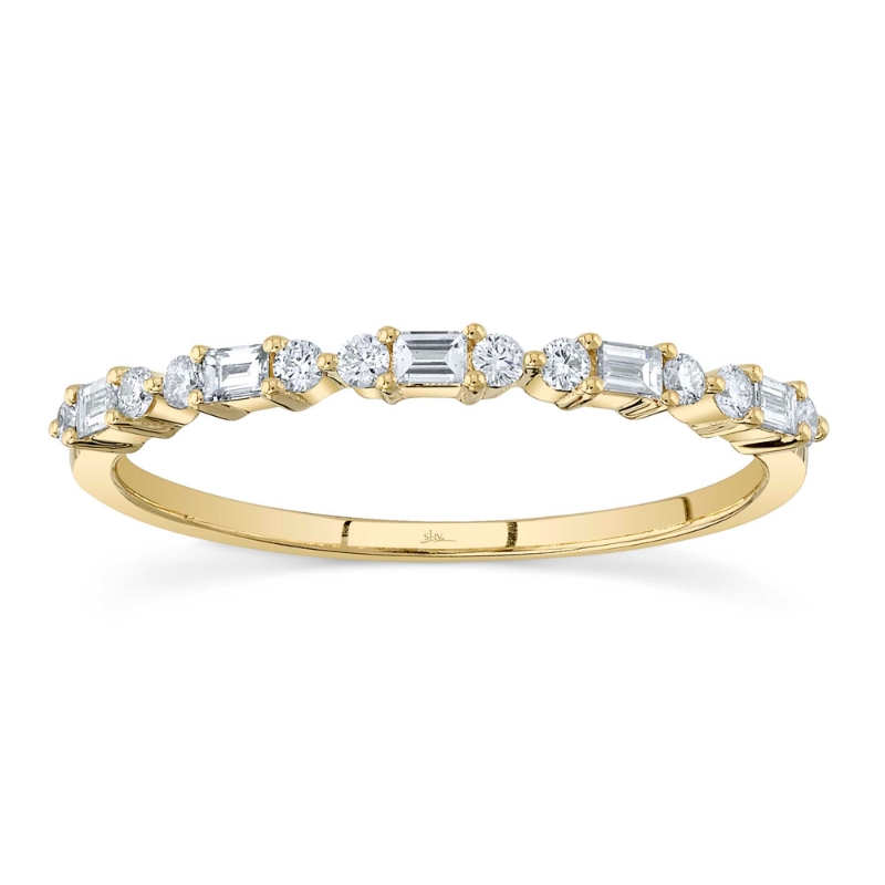 0.25Ct 14K Yellow Gold Diamond Baguette Band