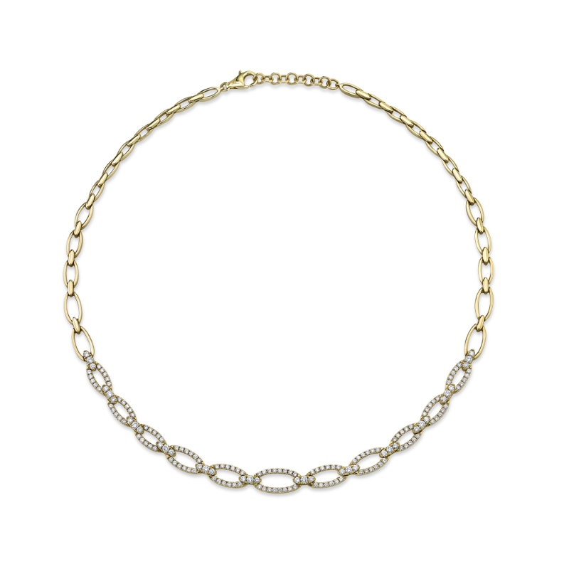 2.53Ct 14K Yellow Gold Diamond Link Necklace