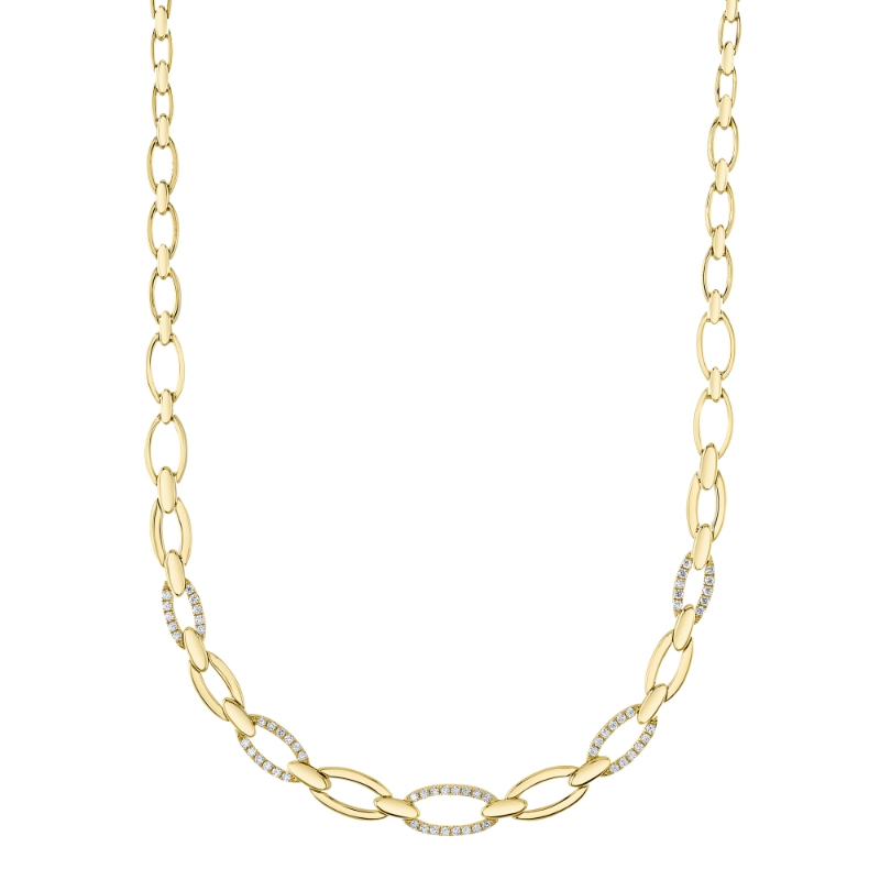 0.74Ct 14K Yellow Gold Diamond Link Necklace