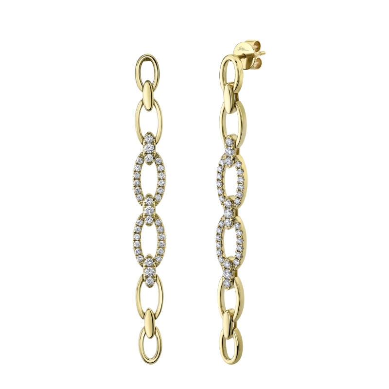 1.07Ct 14K Yellow Gold Diamond Link Earrings
