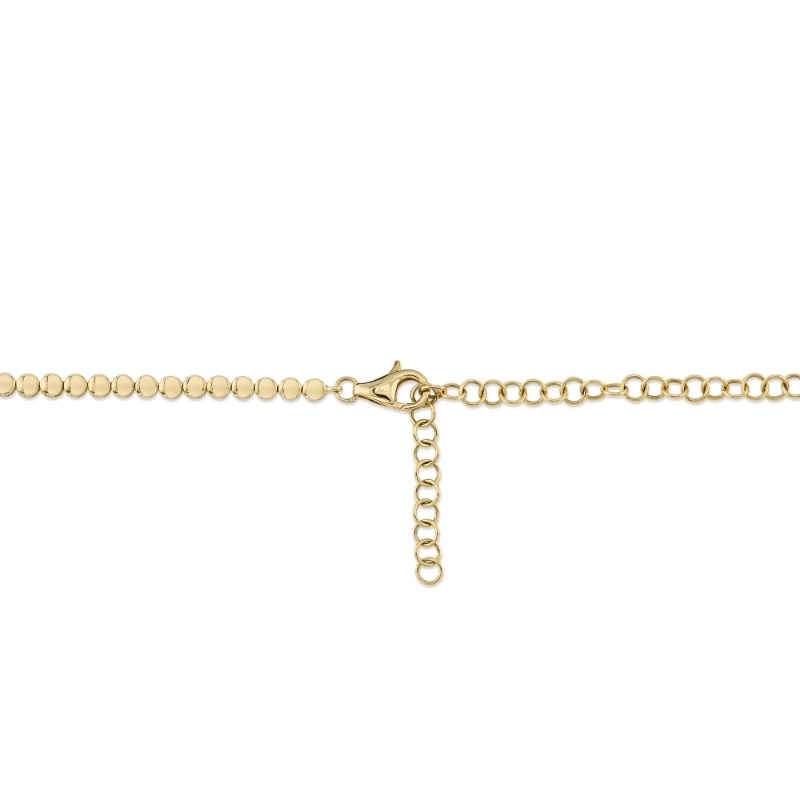 3.53Ct 14K Yellow Gold Diamond Bezel Tennis Necklace
