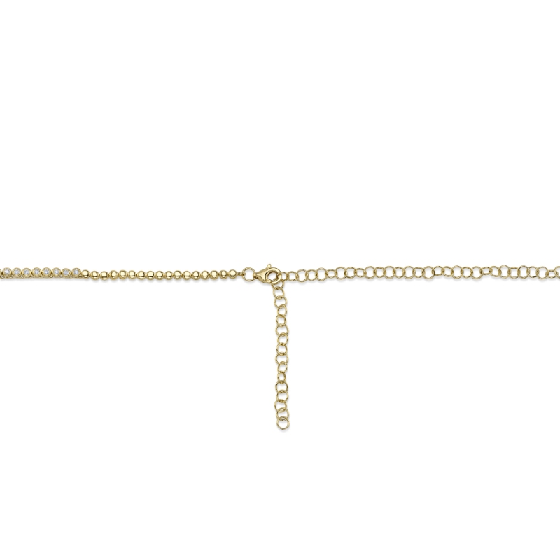 2.00Ct 14K Yellow Gold Diamond Bezel Tennis Necklace