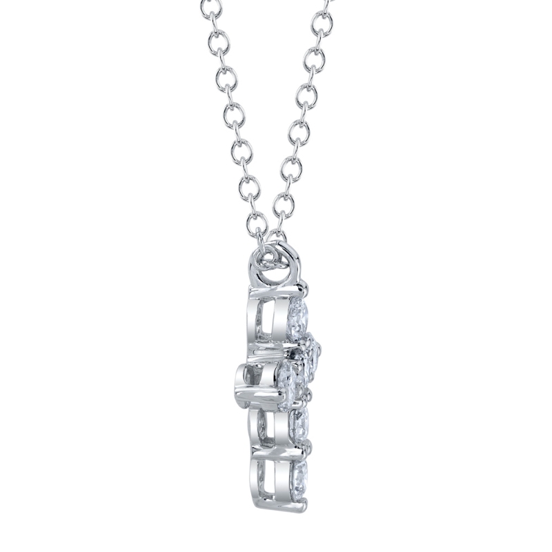 0.25Ct 14K White Gold Diamond Cross Necklace