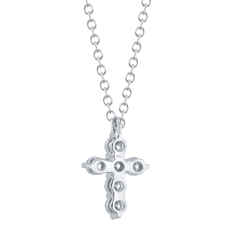 0.25Ct 14K White Gold Diamond Cross Necklace