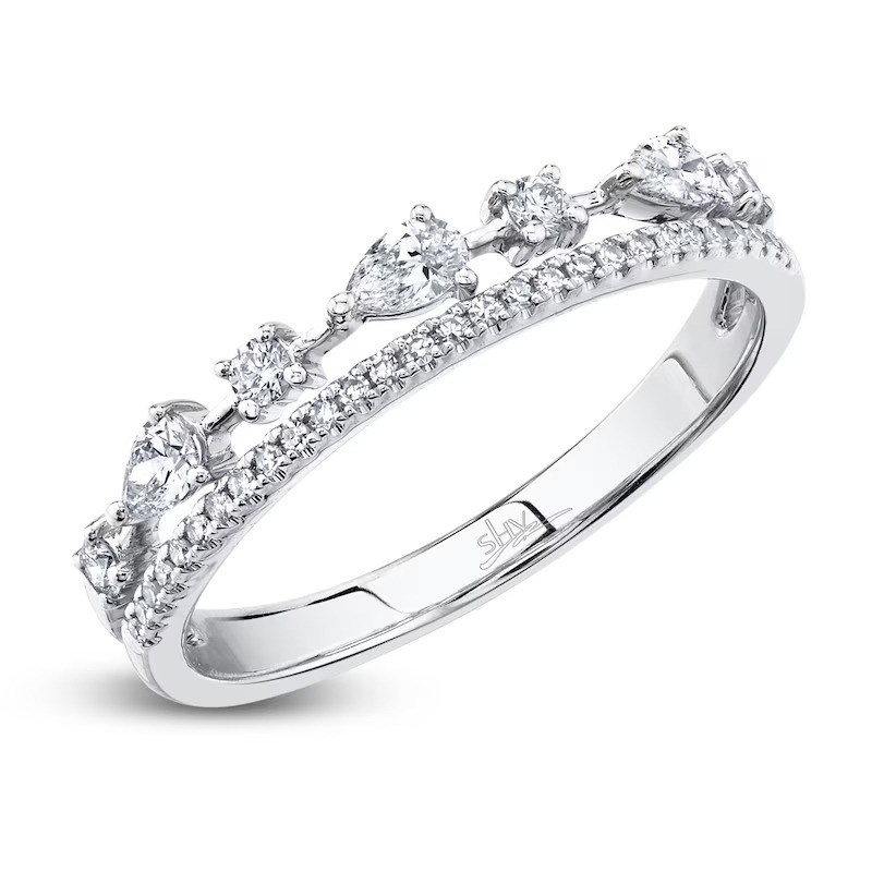 14K White Gold Double Diamond Ring
