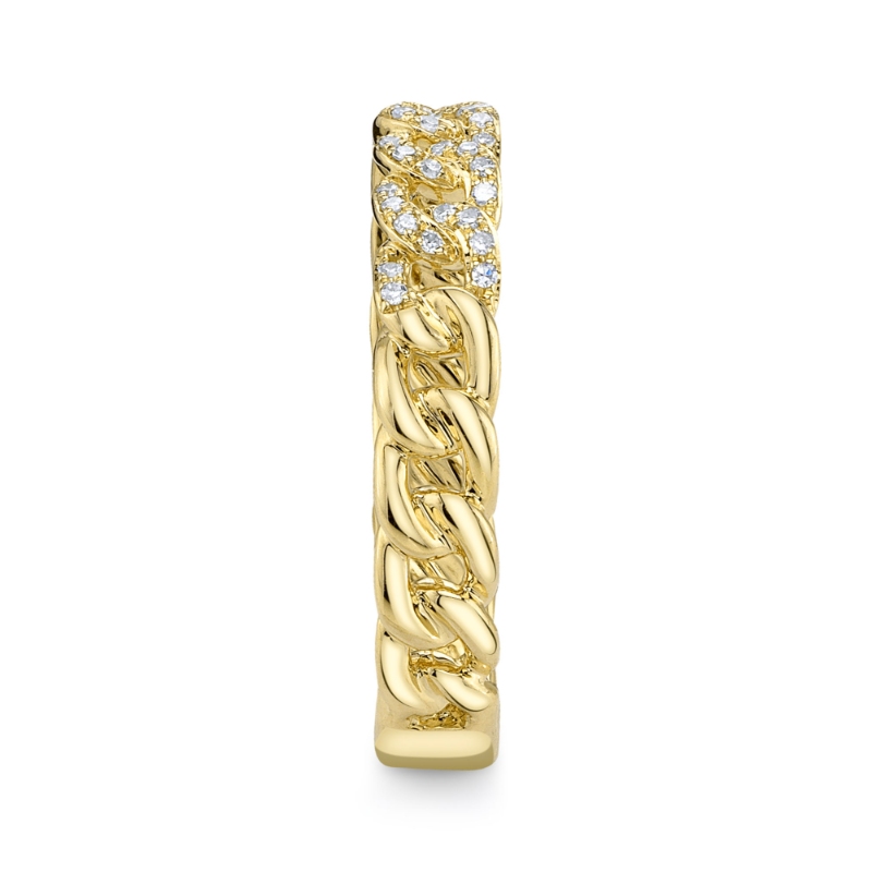 0.16Ct 14K Yellow Gold Diamond Link Ring