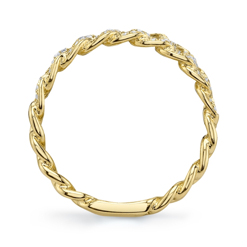 0.16Ct 14K Yellow Gold Diamond Link Ring