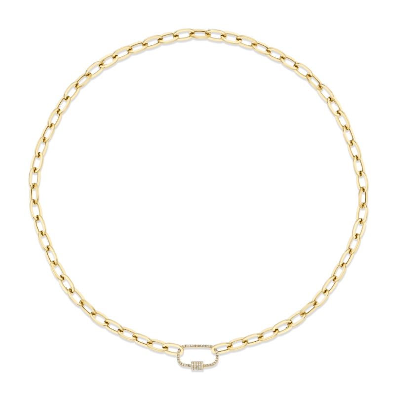0.23Ct 14K Yellow Gold Diamond Paper Clip Link Necklace