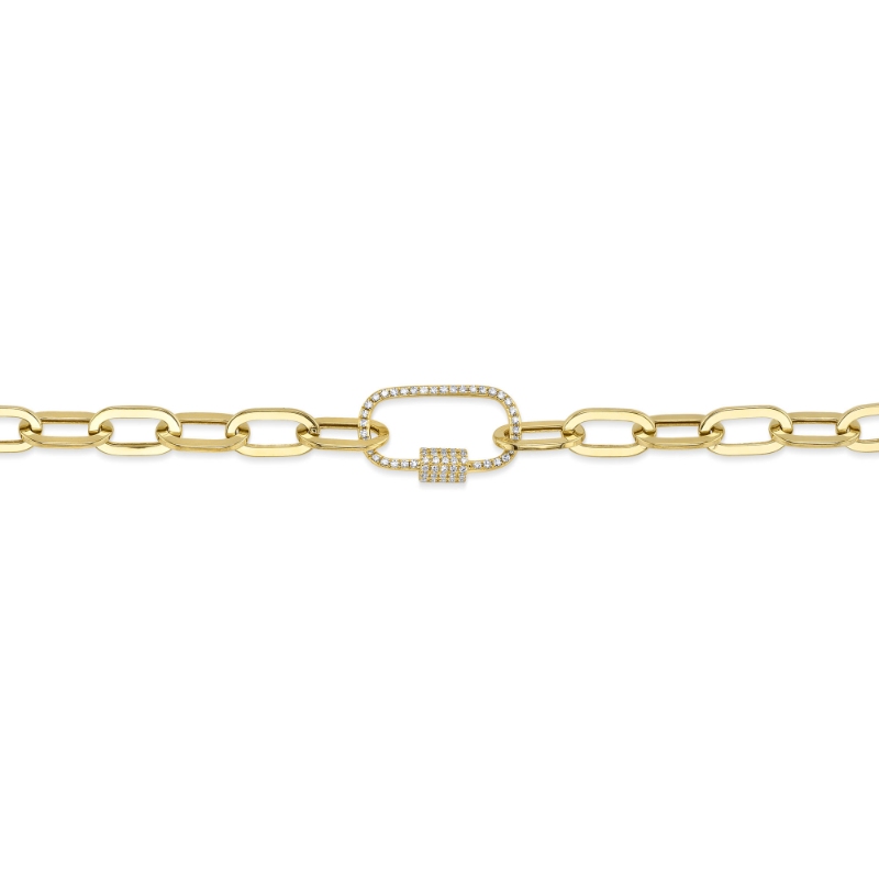 0.23Ct 14K Yellow Gold Diamond Paper Clip Link Necklace