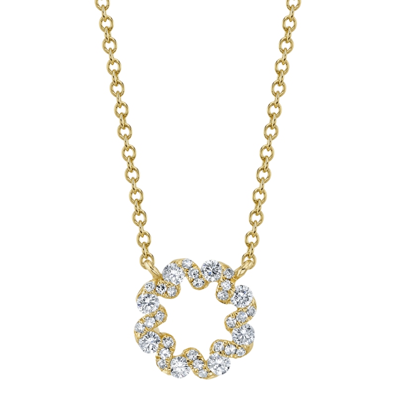 0.22Ct 14K Yellow Gold Diamond Necklace