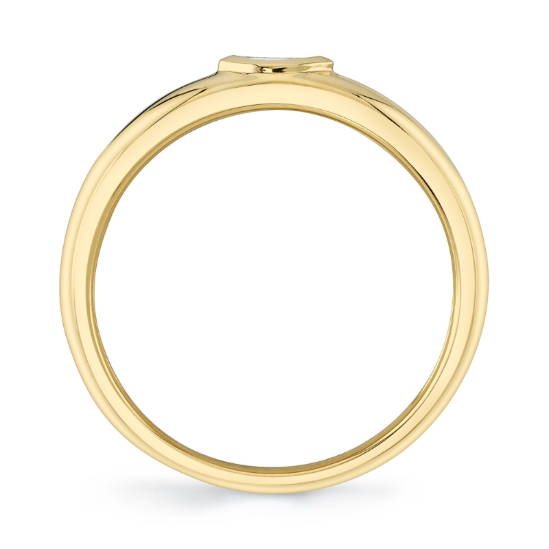 0.08Ct 14K Yellow Gold Diamond Marquise Bezel Band