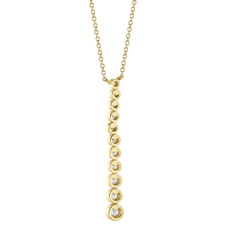 0.37Ct 14K Yellow Gold Diamond Bezel Journey Necklace
