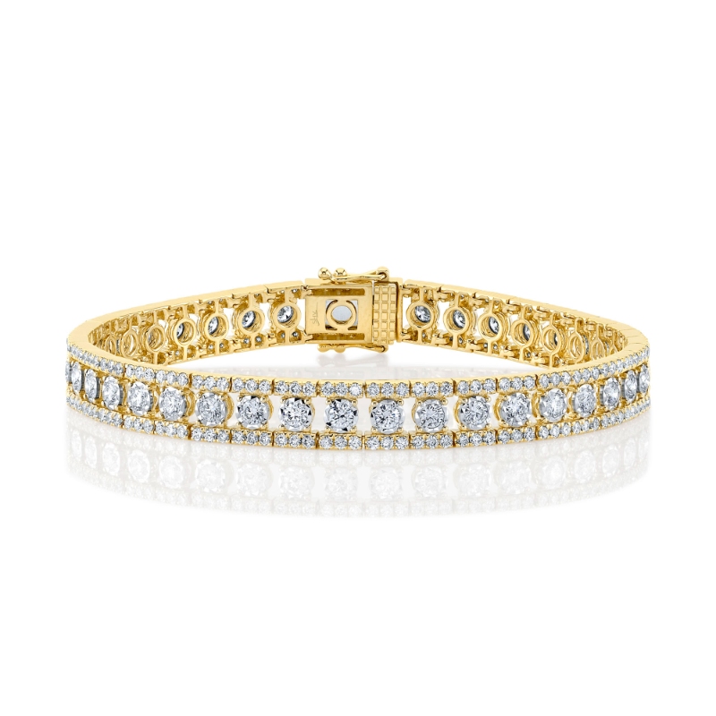 4.70Ct 14K Yellow Gold Diamond Tennis Bracelet