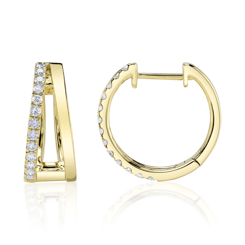 0.28Ct 14K Yellow Gold Diamond Hoop Earring