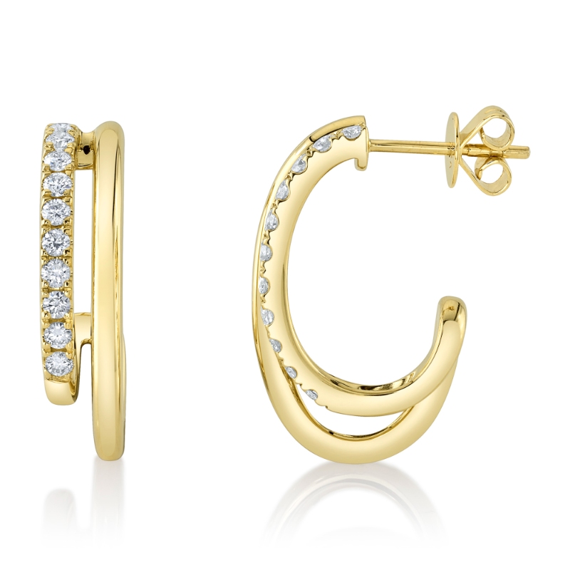 0.58Ct 14K Yellow Gold Diamond Earring