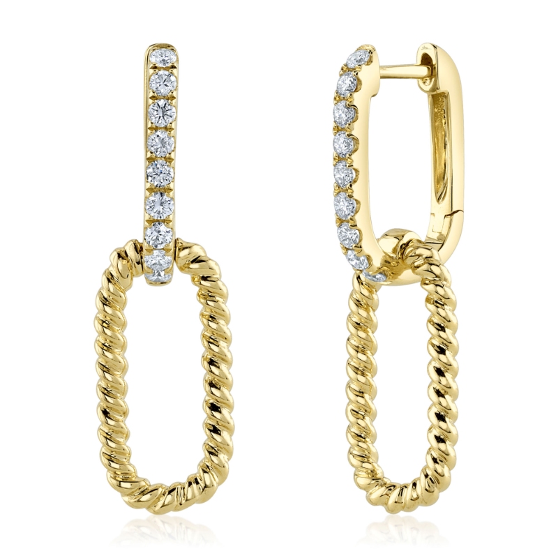 0.34Ct 14K Yellow Gold Diamond Earrings
