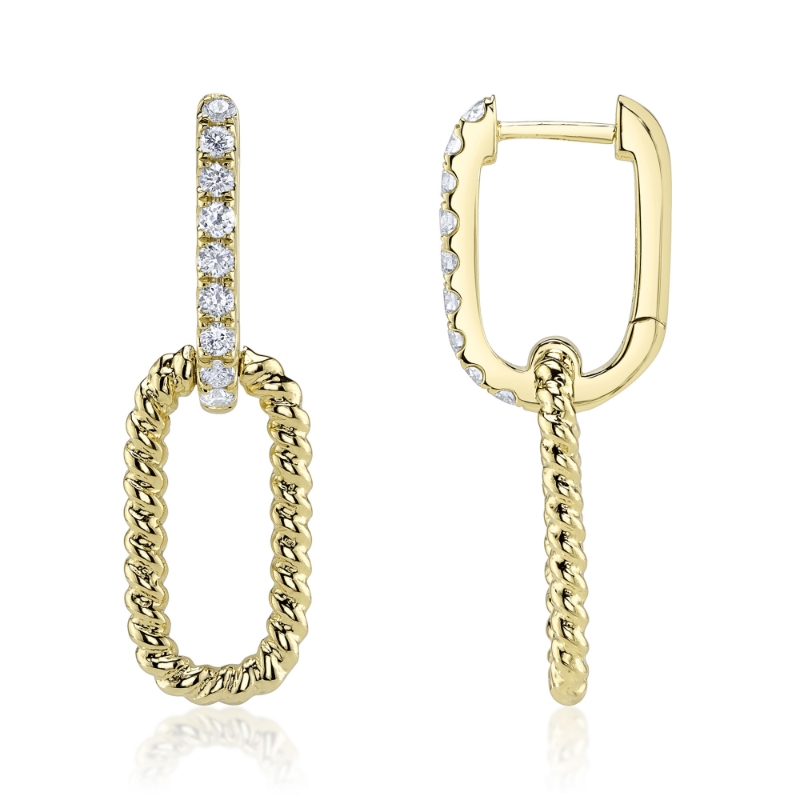 0.34Ct 14K Yellow Gold Diamond Earring