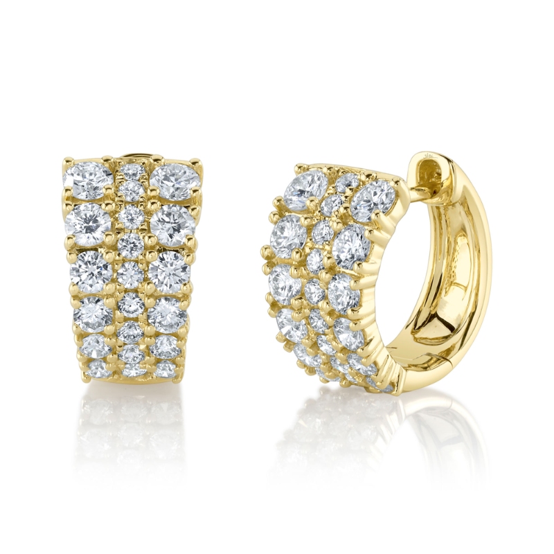 1.13Ct 14K Yellow Gold Diamond Huggie Earrings