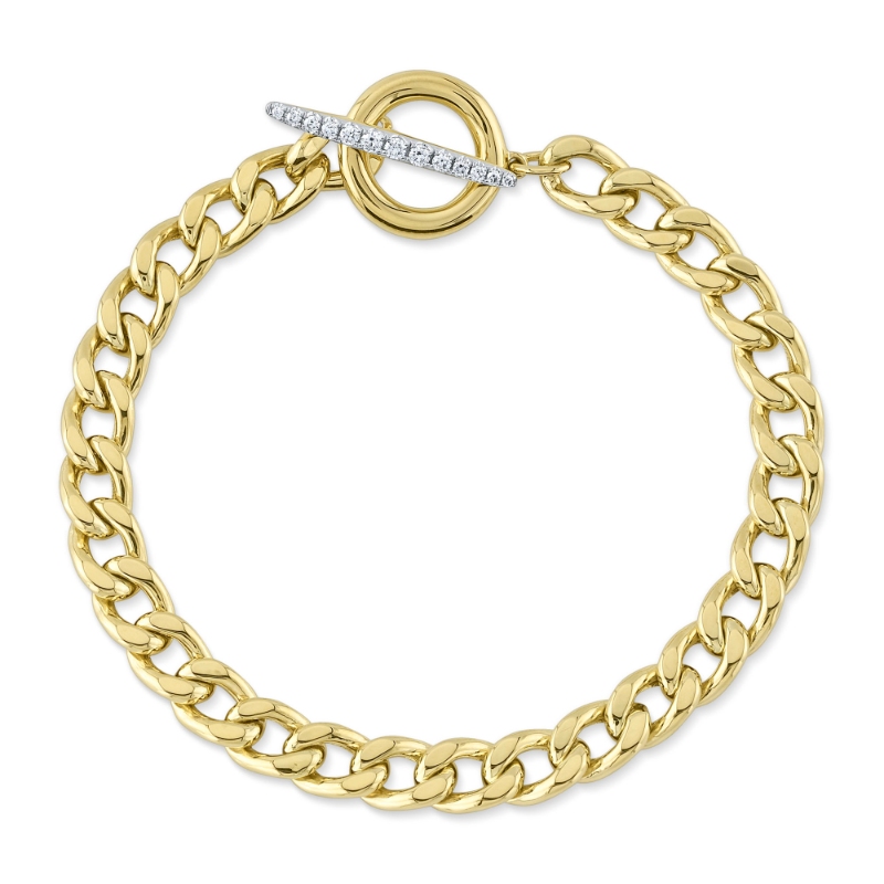 0.17Ct 14K Yellow Gold Diamond Link Bracelet