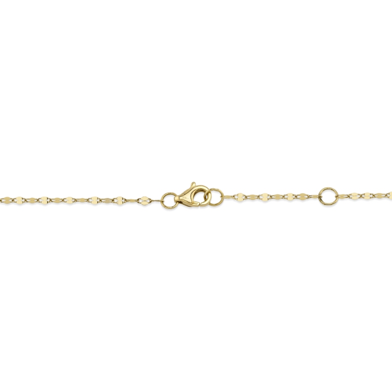 0.20Ct 14K Yellow Gold 18 Bezel-Set Diamond Station Sparkle Necklace
